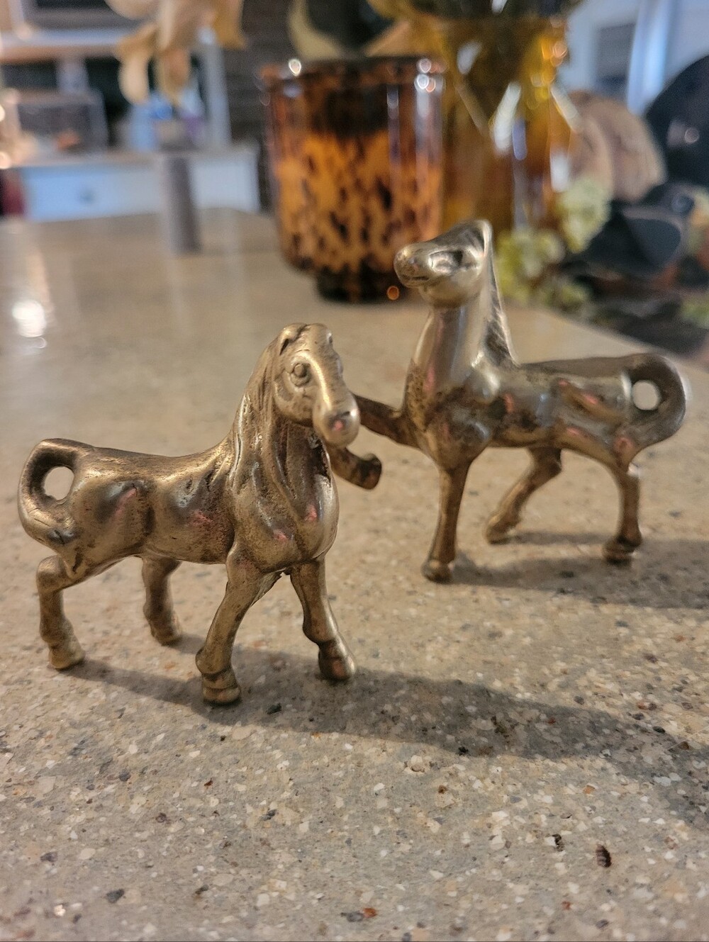 Brass Horse Figurines Pair - Unique Home Accent VINTAGE